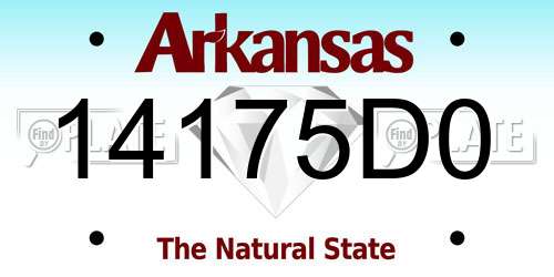 14175D0 Arkansas License Plate