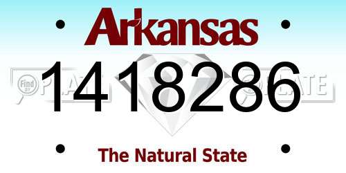 1418286 Arkansas License Plate