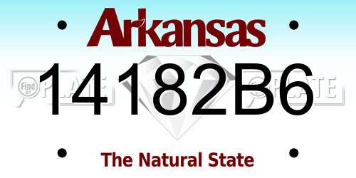 14182B6 Arkansas License Plate