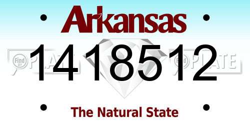 1418512 Arkansas License Plate