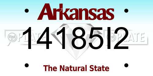 14185I2 Arkansas License Plate