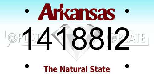 14188I2 Arkansas License Plate