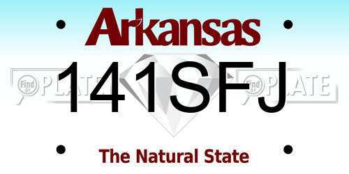 141SFJ Arkansas License Plate
