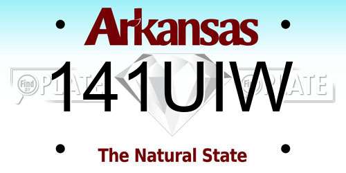 141UIW Arkansas License Plate