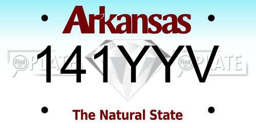 141YYV Arkansas License Plate