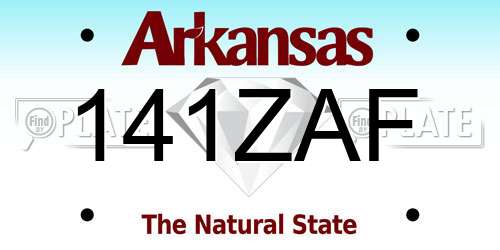 141ZAF Arkansas License Plate