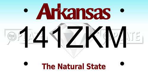 141ZKM Arkansas License Plate