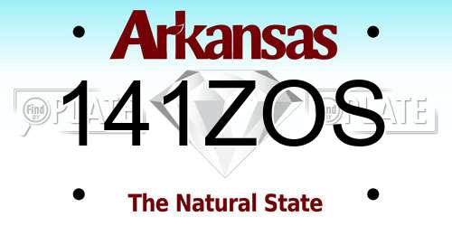 141ZOS Arkansas License Plate