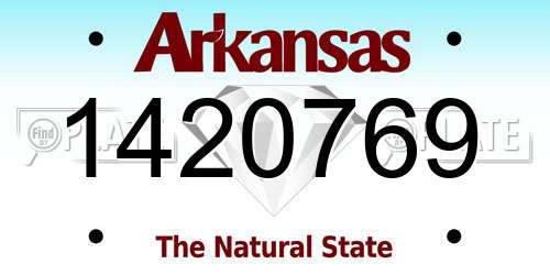 1420769 Arkansas License Plate