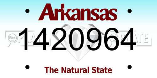1420964 Arkansas License Plate