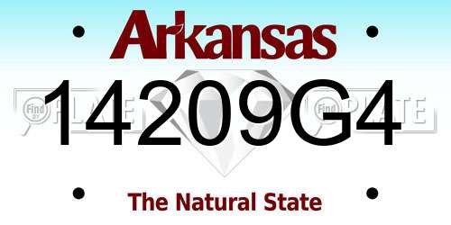 14209G4 Arkansas License Plate