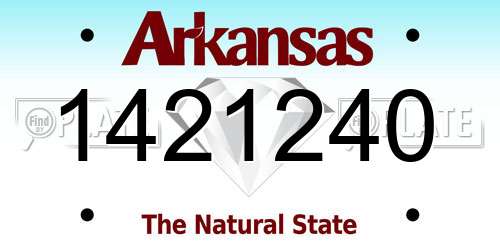1421240 Arkansas License Plate