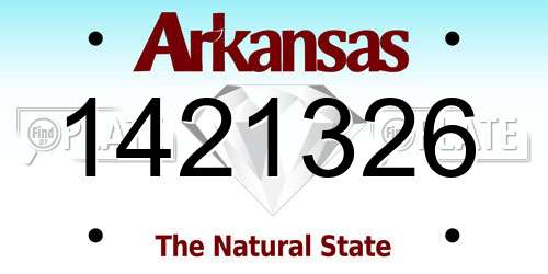 1421326 Arkansas License Plate