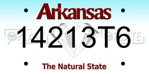 14213T6 Arkansas License Plate
