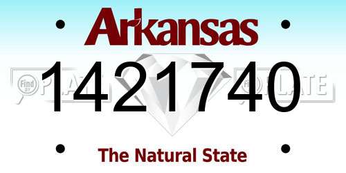 1421740 Arkansas License Plate