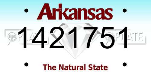1421751 Arkansas License Plate