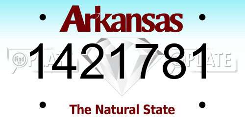 1421781 Arkansas License Plate