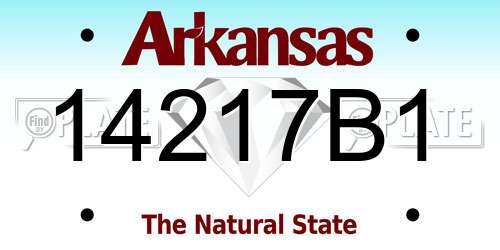 14217B1 Arkansas License Plate