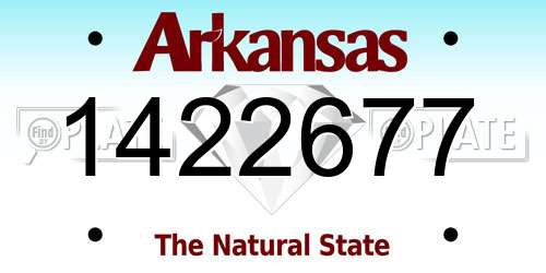 1422677 Arkansas License Plate