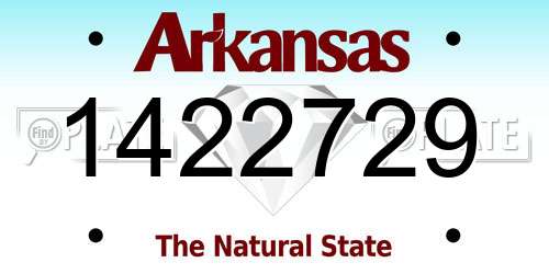 1422729 Arkansas License Plate