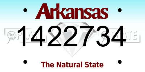1422734 Arkansas License Plate