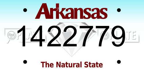 1422779 Arkansas License Plate