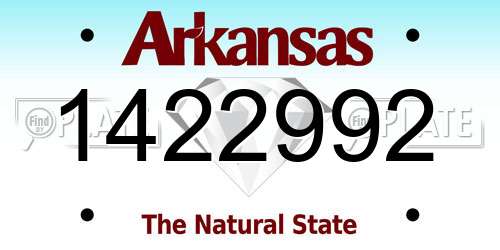 1422992 Arkansas License Plate