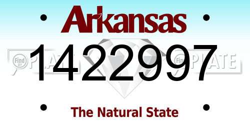 1422997 Arkansas License Plate