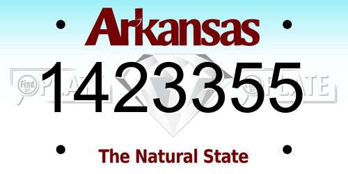 1423355 Arkansas License Plate
