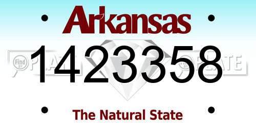 1423358 Arkansas License Plate