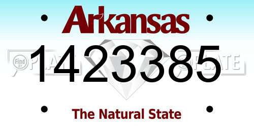 1423385 Arkansas License Plate