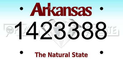1423388 Arkansas License Plate