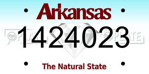 1424023 Arkansas License Plate