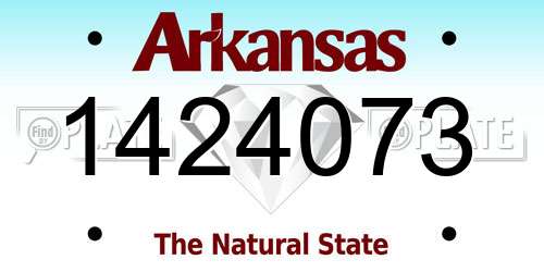 1424073 Arkansas License Plate