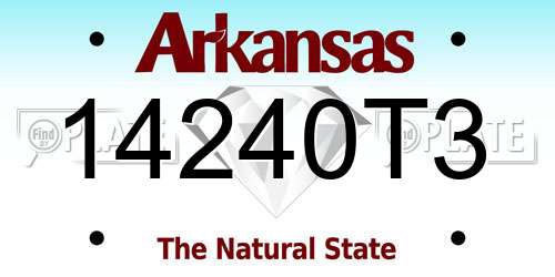 14240T3 Arkansas License Plate