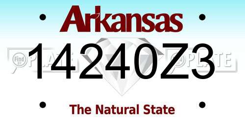 14240Z3 Arkansas License Plate