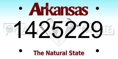 1425229 Arkansas License Plate