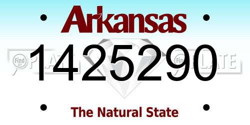 1425290 Arkansas License Plate
