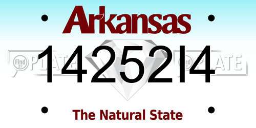 14252I4 Arkansas License Plate
