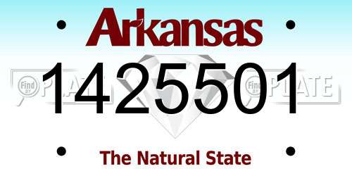 1425501 Arkansas License Plate