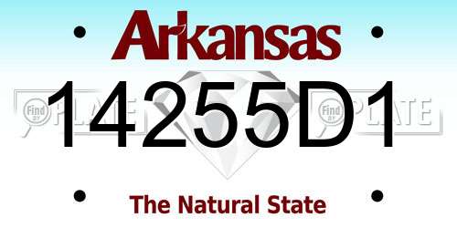 14255D1 Arkansas License Plate