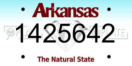 1425642 Arkansas License Plate