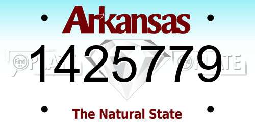 1425779 Arkansas License Plate