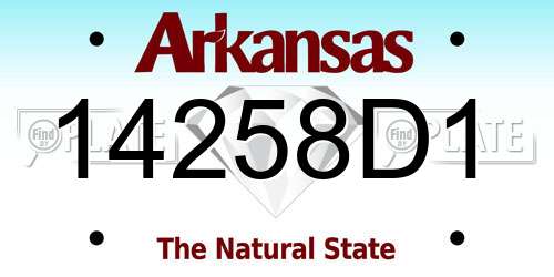 14258D1 Arkansas License Plate