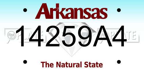 14259A4 Arkansas License Plate