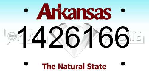 1426166 Arkansas License Plate
