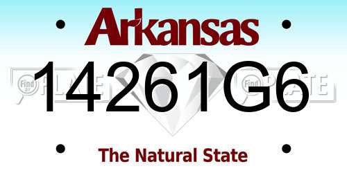14261G6 Arkansas License Plate