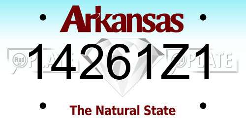 14261Z1 Arkansas License Plate