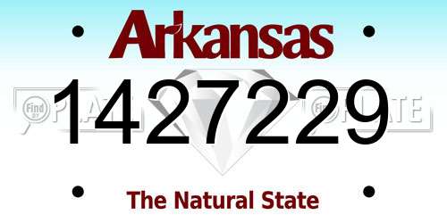 1427229 Arkansas License Plate
