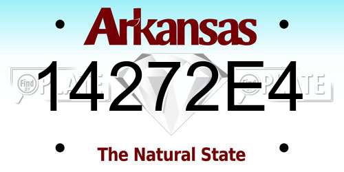 14272E4 Arkansas License Plate